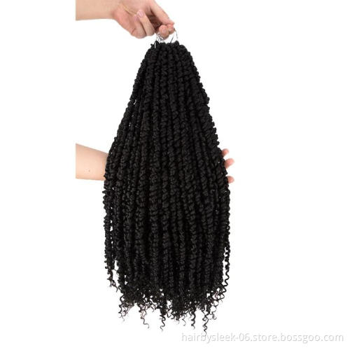 Pre-twisted Bomb Twist Afro Crochet Hair 24 inches ombre colors 90g*6PCS Pre-Looped Synthetic Hair Extensions with Curly Ends